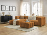 Canapé d'angle fixe CLOUD avec pouf Jaune