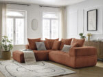 Canapé d'angle L fixe WHESLEY Orange