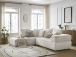 Canapé d'angle L fixe WHESLEY Beige