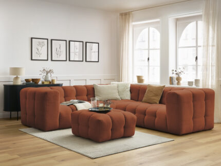 Canapé d'angle réversible CLOUD avec pouf Orange