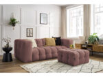 Canapé droit fixe 3 places CLOUD avec pouf Rose