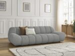 Canapé droit fixe 3 places HAYDEN tissu mesh Gris clair