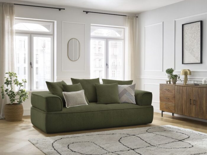 Canapé droit fixe 3 places WHESLEY Vert foncé