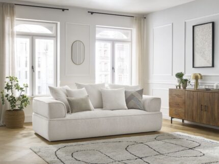 Canapé droit fixe 3 places WHESLEY Beige
