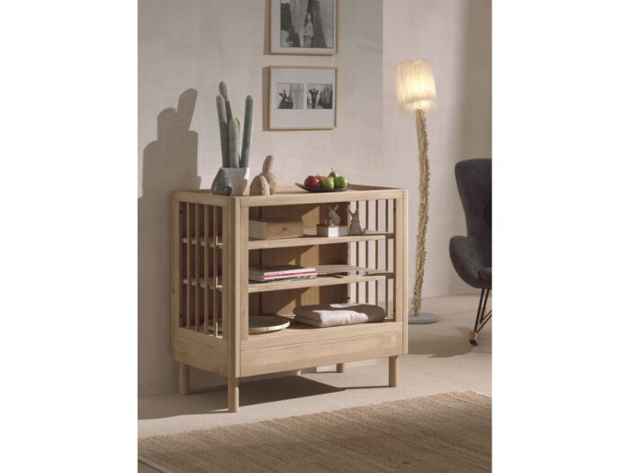 Commode 2 étagères ADELIA bois massif de chêne