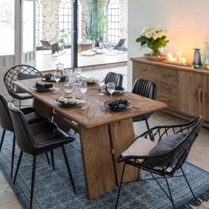 Table à manger en bois recyclé Blaise