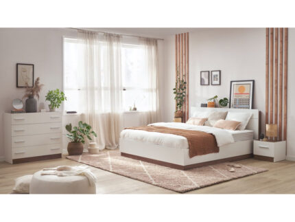 Ensemble ZENITA avec Lit coffre + Commode + 2 chevets