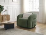 Fauteuil pivotant ELINA tissu bouclette Vert