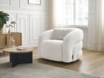 Fauteuil pivotant ELINA tissu bouclette Blanc