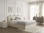 Lit coffre BADJA velours Beige