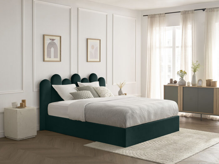 Lit coffre BADJA velours Vert