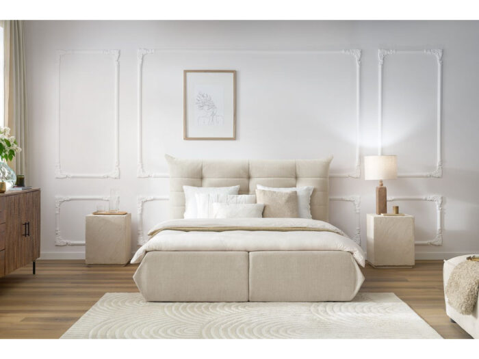 Lit coffre CLOTHILDE Beige