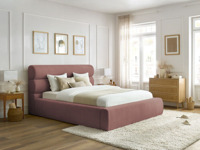 Lit coffre JAGNA Rose