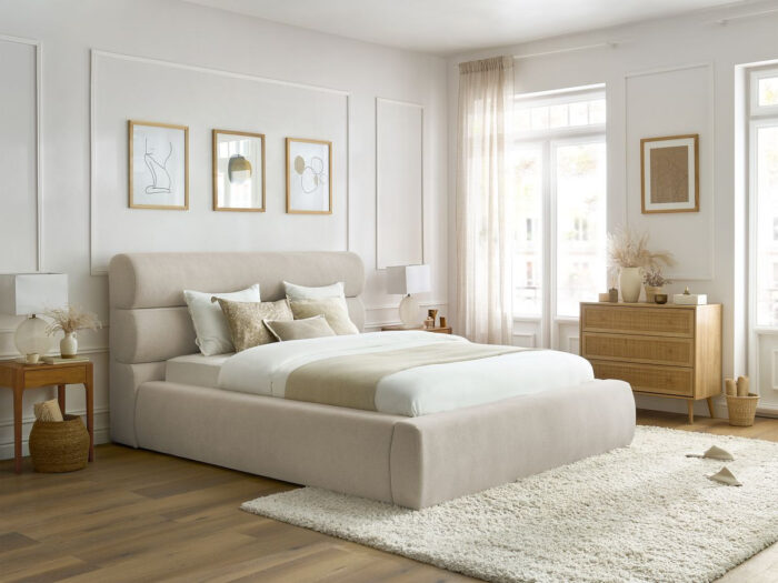 Lit coffre JAGNA Beige