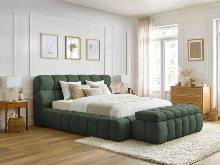 Lit coffre MONT-BLANC + Bout de lit MONT-BLANC Vert