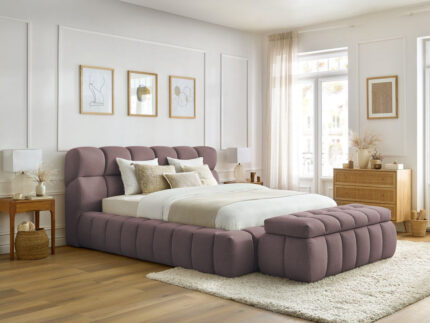 Lit coffre MONT-BLANC + Bout de lit MONT-BLANC Rose
