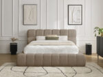 Lit coffre MONT-BLANC tissu mesh Taupe