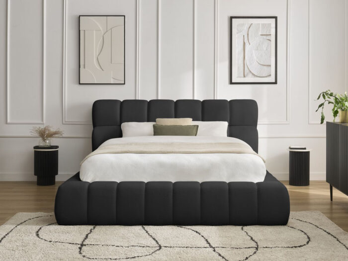 Lit coffre MONT-BLANC tissu mesh Noir