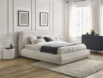 Lit LIAM tissu texturé Beige