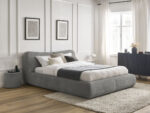 Lit PETER tissu bouclette Gris