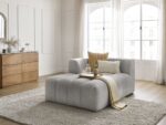 Méridienne pour canapé modulable ANNECY tissu bouclette Gris clair