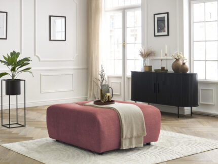 Pouf ARSENE tissu velours Rose
