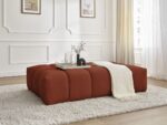 Pouf EVEREST tissu texturé Orange