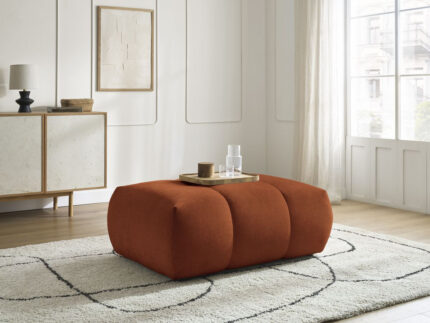 Pouf FUJI tissu lisse Orange