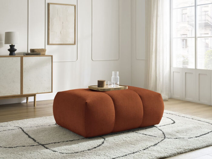 Pouf FUJI tissu lisse Orange