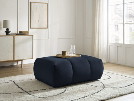 Pouf FUJI tissu lisse Bleu foncé