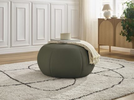 Pouf rond sans plateau HAYDEN tissu mesh Vert