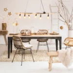 Table à manger avec allonges en bois de manguier et métal Locker