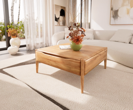 Table-basse Simcha 90x90 cm acacia naturel 1 volet